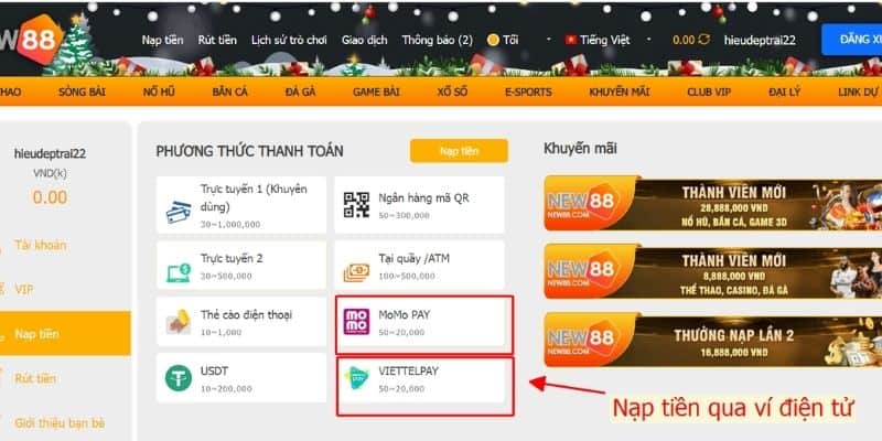 Nạp Tiền New88: Hướng Dẫn Cách Nạp Tiền Chính Xác 16 Nạp tiền NEW88