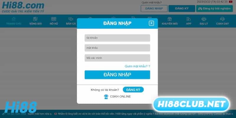 Đăng nhập Hi88 trải nghiệm kho Game chất lượng số 1 Châu Á 6 Hướng dẫn chi tiết các bước Đăng nhập Hi88 và trải nghiệm